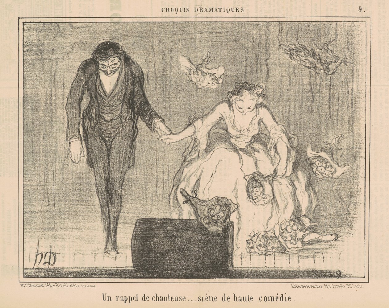 Muistutus laulajalta... tekijältä Honoré Daumier