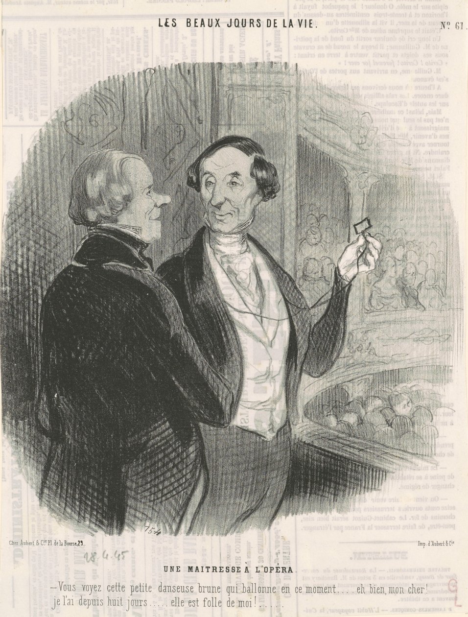 Rakastajatar oopperassa tekijältä Honoré Daumier