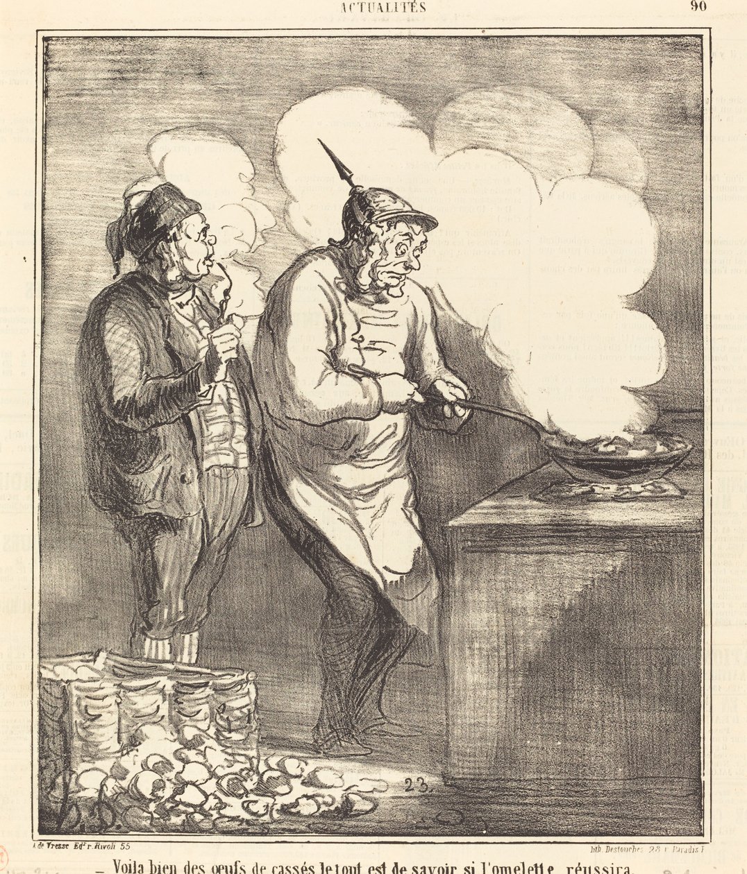 Tässä muutama rikkoutunut muna... tekijältä Honoré Daumier