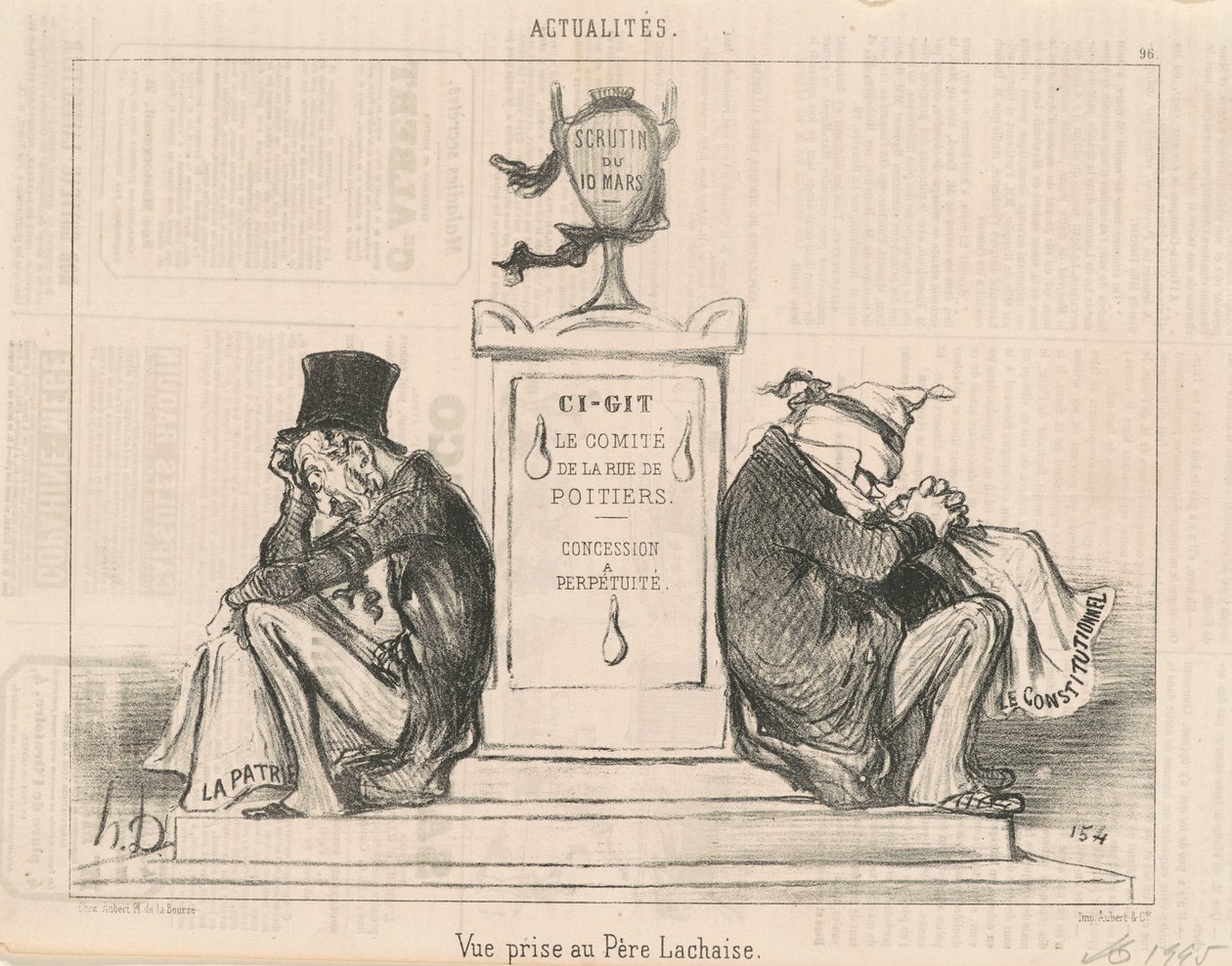 Näkymä otettu Père Lachaisesta tekijältä Honoré Daumier