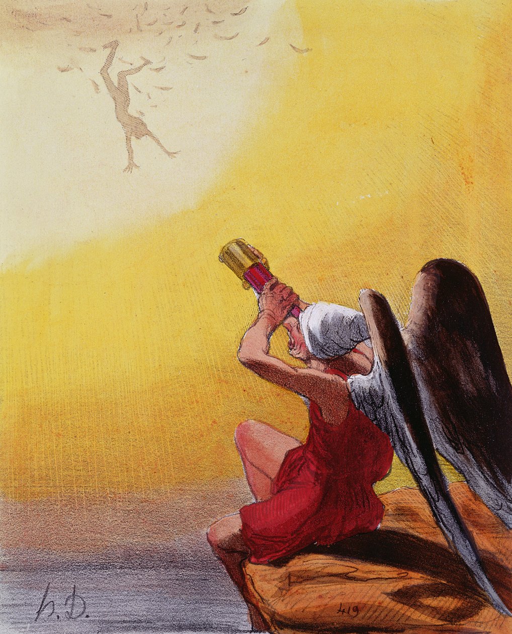 Ikaruksen kaatuminen tekijältä Honoré Daumier