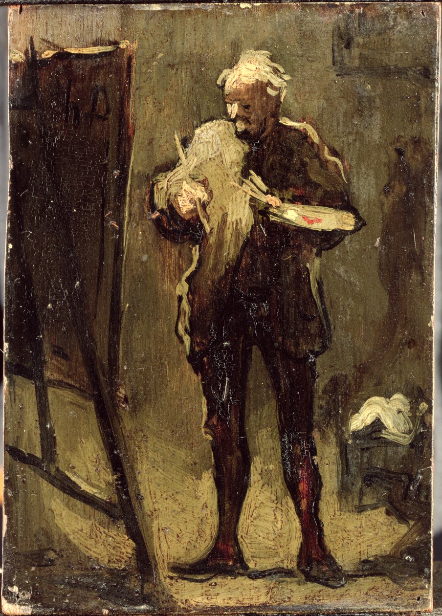 Omakuva (öljy paneelissa) tekijältä Honoré Daumier