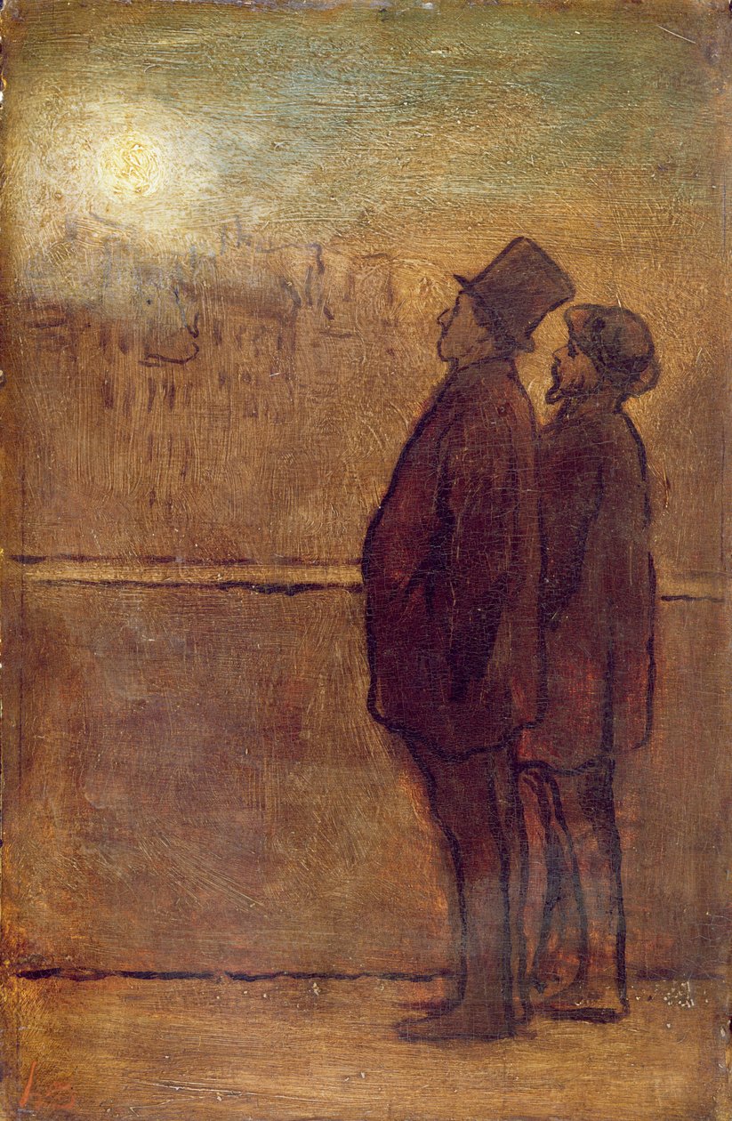 Yön kulkijat (öljy laudalle) tekijältä Honoré Daumier