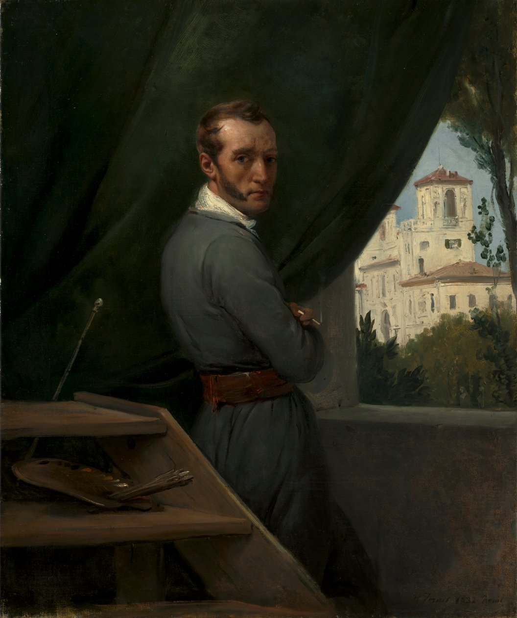 Omakuva Roomassa, 1832. tekijältä Emile Jean Horace Vernet