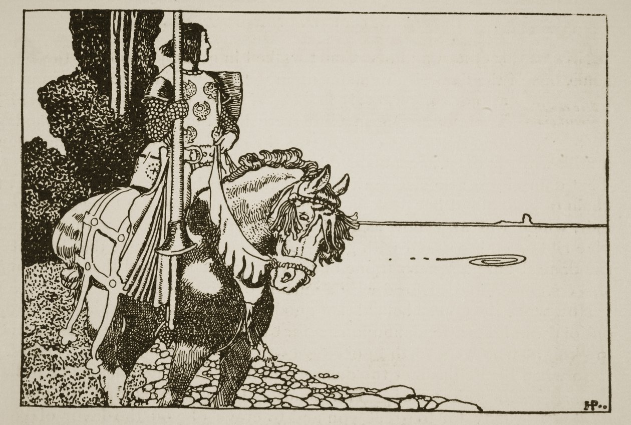 Sir Pelliaksen tarina, kuvitus "Kuningas Arthurin ja hänen ritariensa tarinasta", 1903 tekijältä Howard Pyle