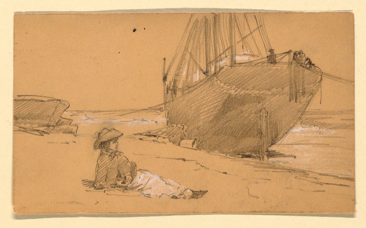 Piirros, Rannalla, 1884 tekijältä Howard Russell Butler