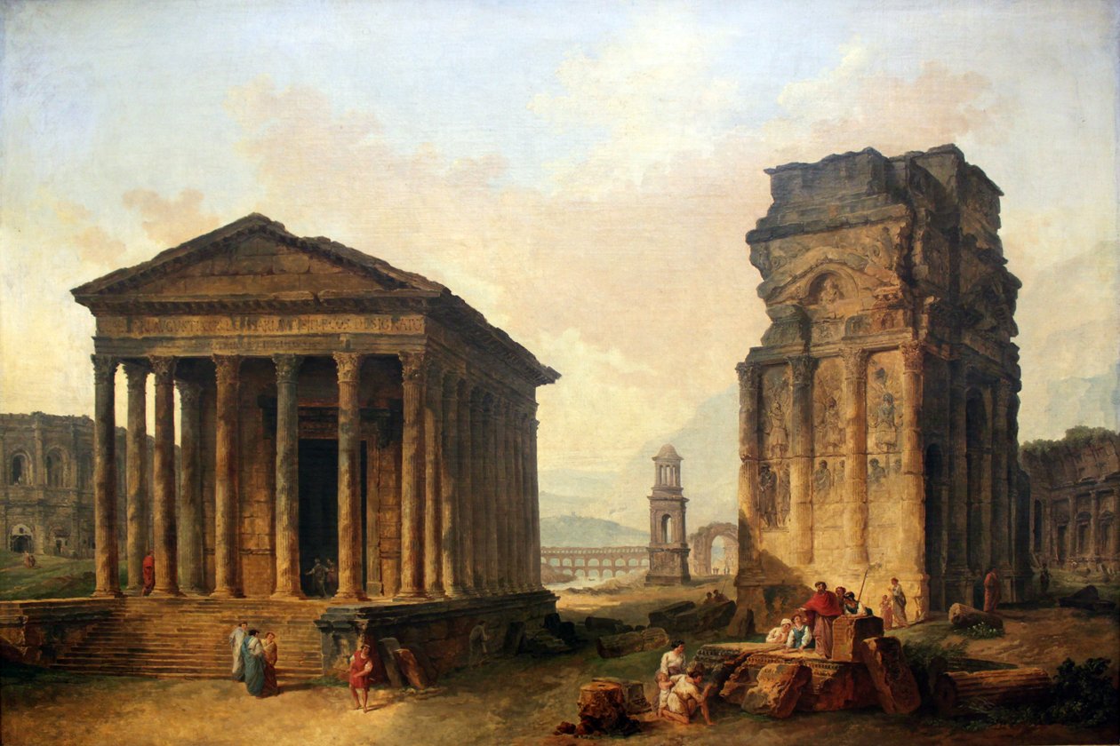 Ruinen von Nîmes, Orange ja Saint-Rémy-de-Provence tekijältä Hubert Robert