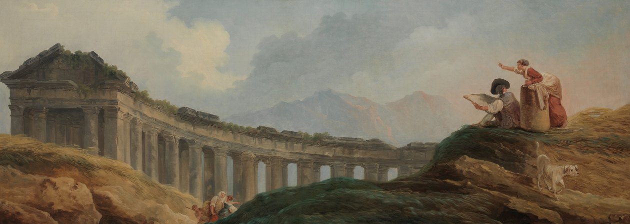 Pylväikkö raunioina. tekijältä Hubert Robert