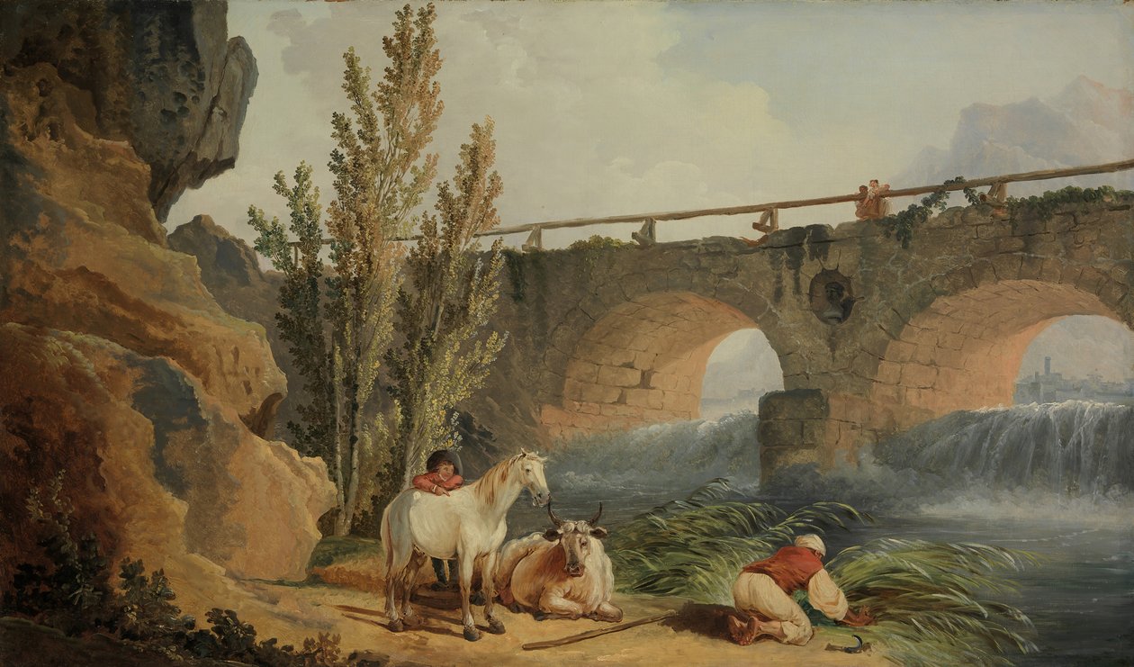 Silta kaskadin yli. tekijältä Hubert Robert