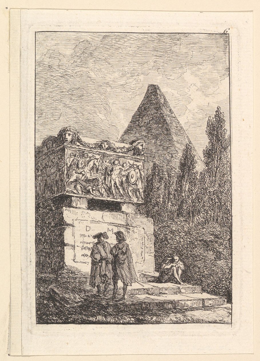 Sarkofagi.n.d. tekijältä Hubert Robert