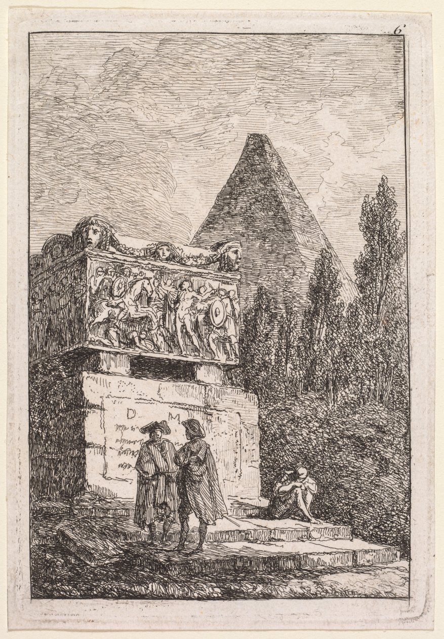 Rooman illat: Sarkofagi, 1763-1764. tekijältä Hubert Robert