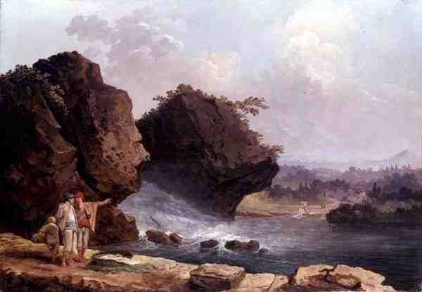 The Cascade (öljy kankaalle) tekijältä Hubert Robert