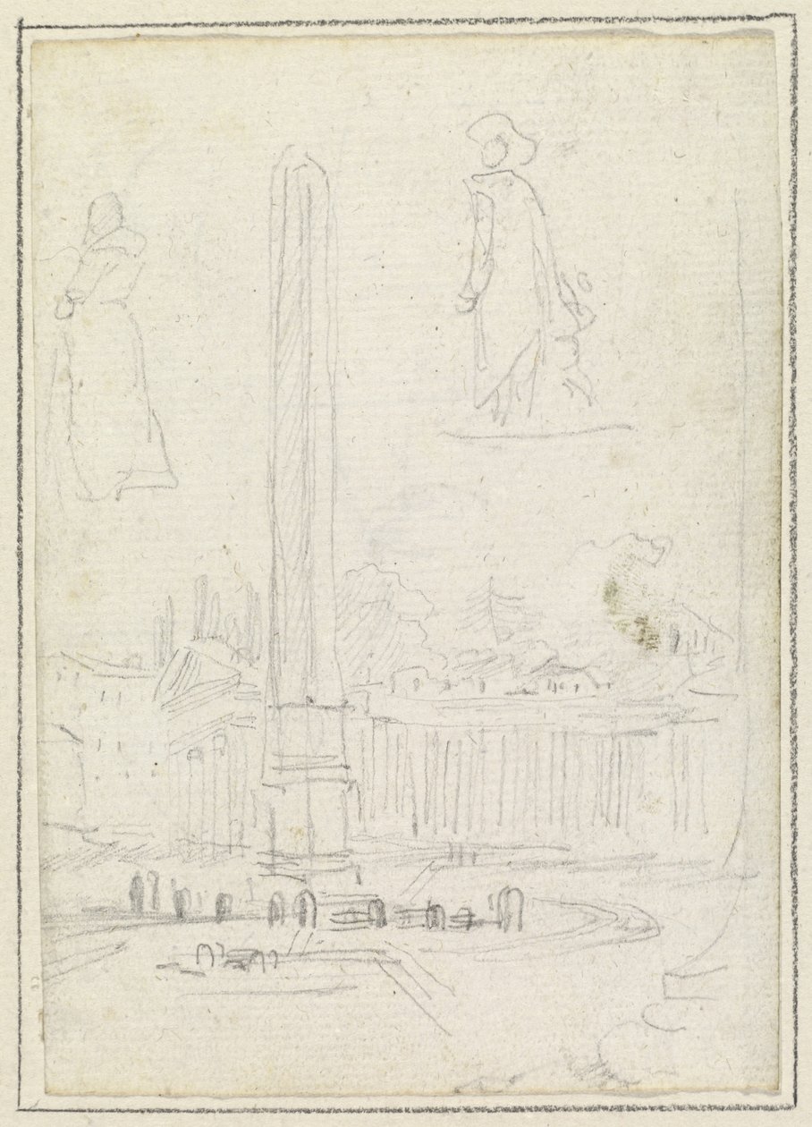 Obeliski Pyhän Pietarin aukiolla tekijältä Hubert Robert