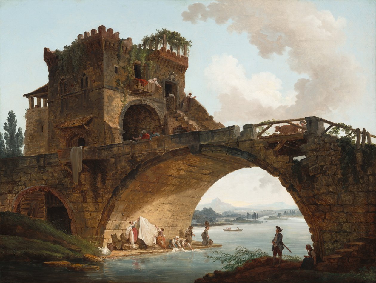 Ponte Salario, n. 1775. tekijältä Hubert Robert
