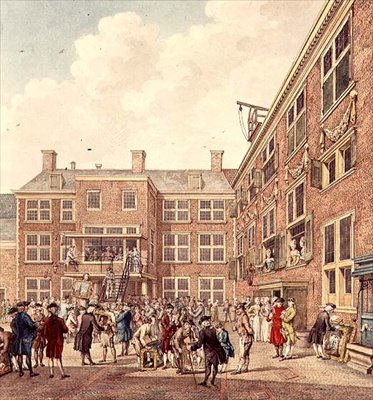 Oudezijdsheerenlogement, Amsterdam (litografia) tekijältä Hubertus Petrus Schouten