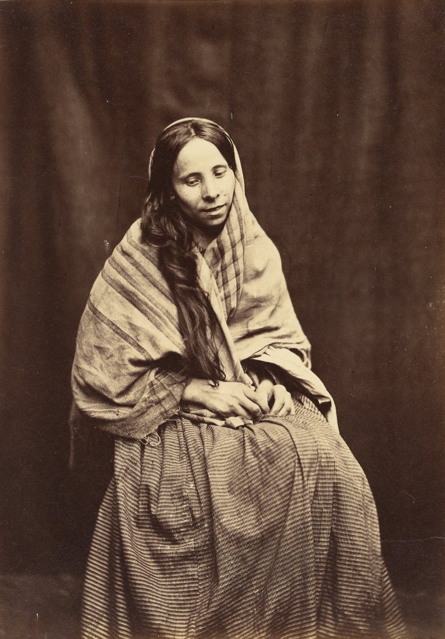 Potilas, Surrey County Lunatic Asylum, 1850-55. tekijältä Hugh Welch Diamond