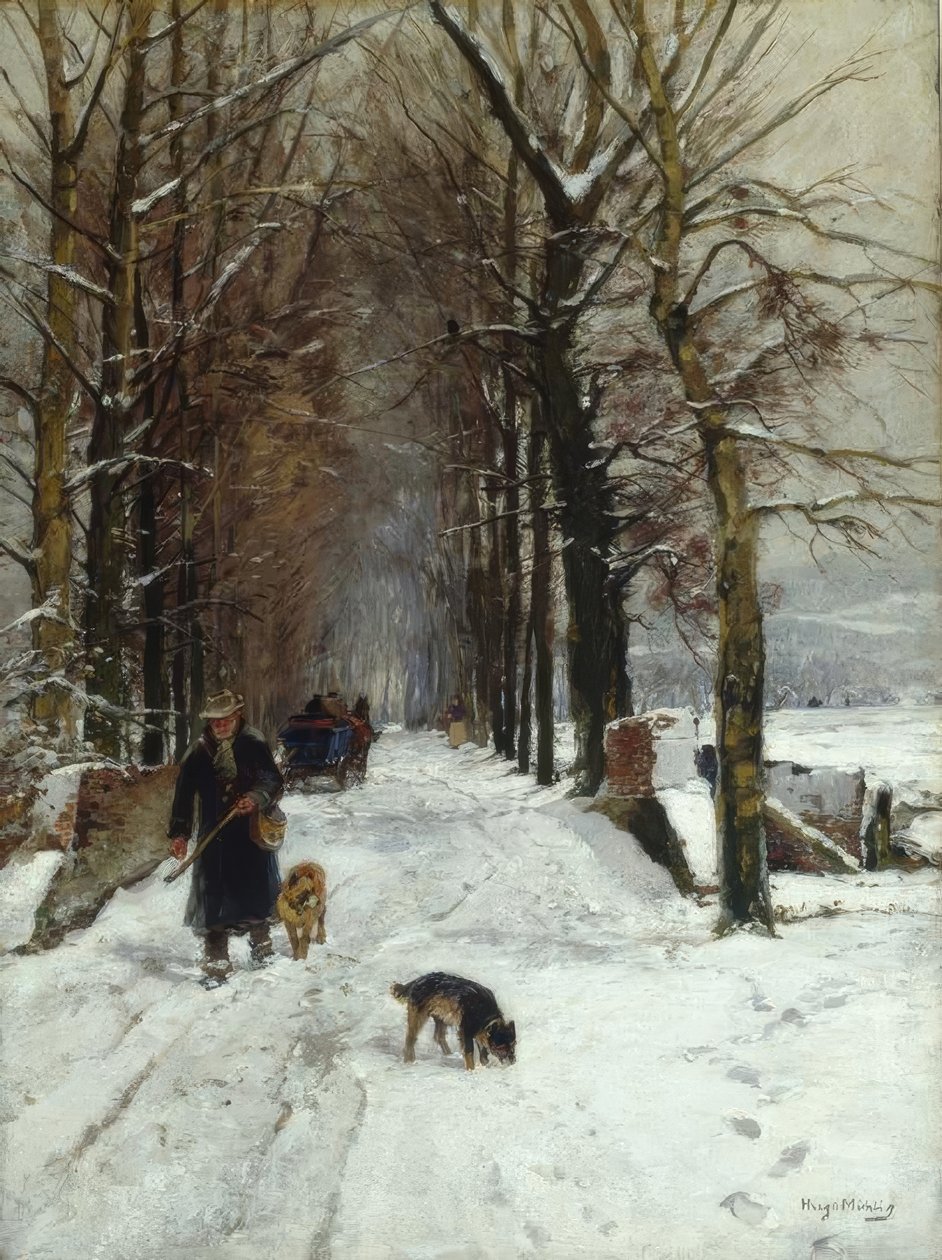 Winter auf der Grafenberger Allee tekijältä Hugo Muhlig