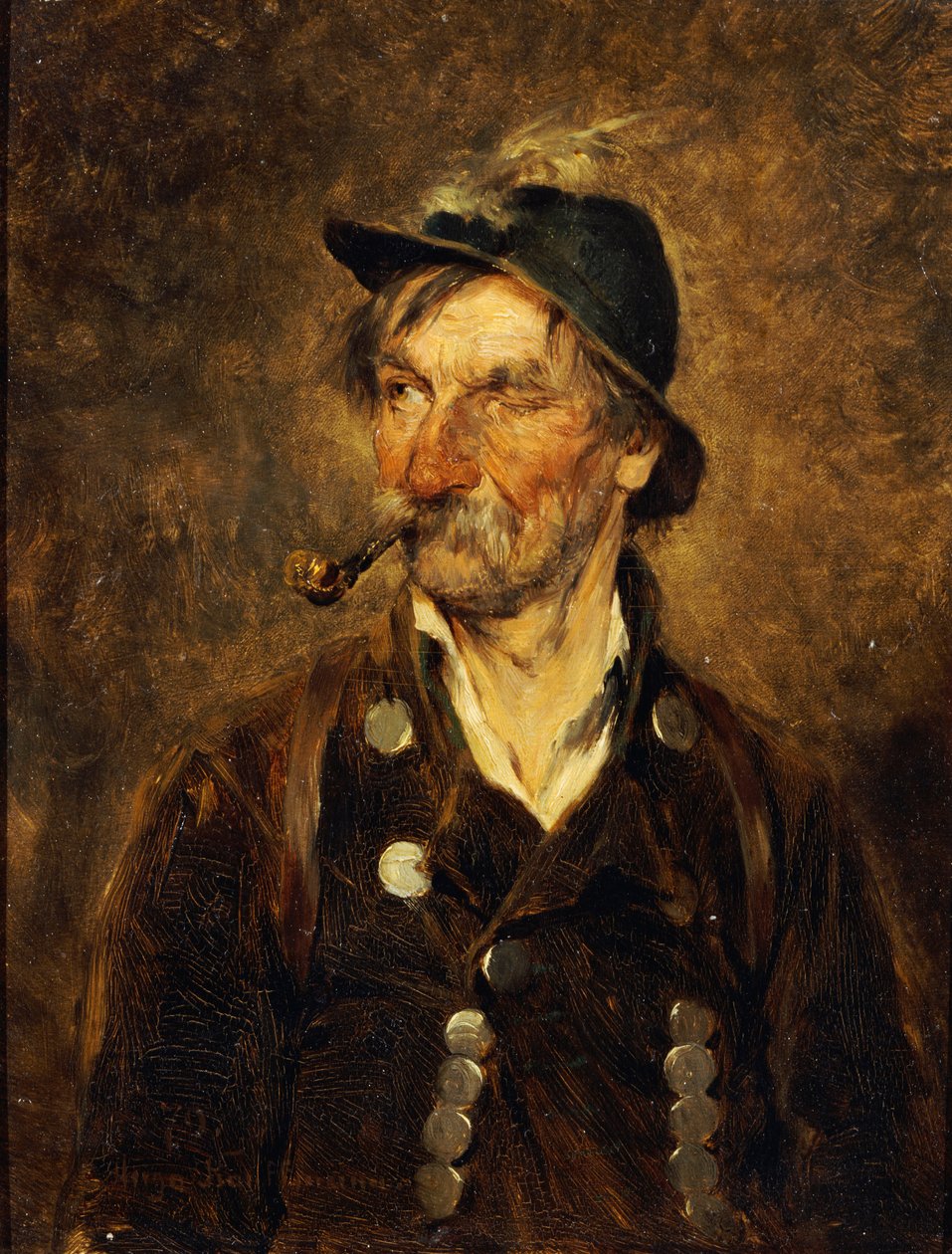 Vanha metsästäjä, 1879 tekijältä Hugo Wilhelm Kauffman