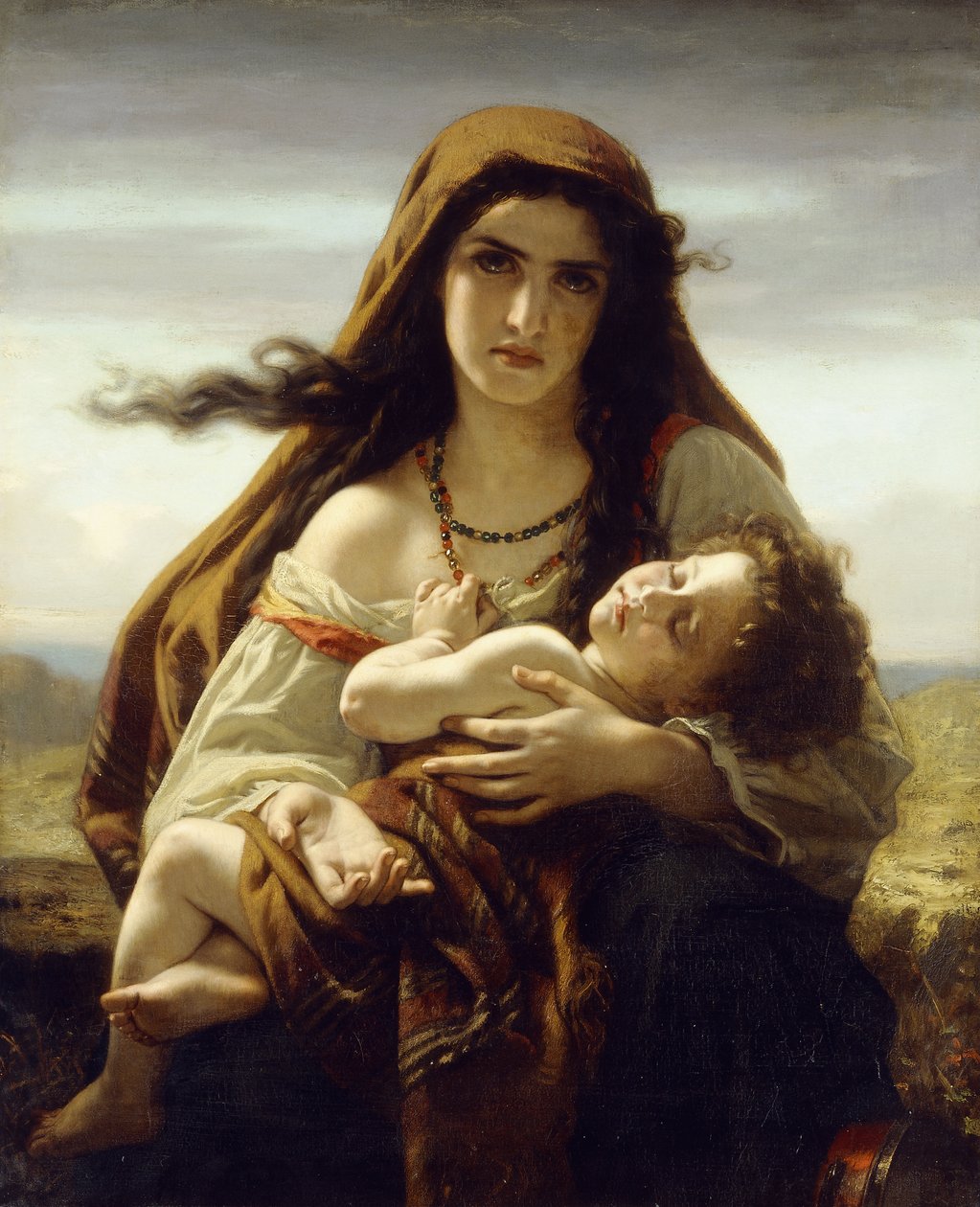 Äiti ja lapsi, 1870 tekijältä Hugues Merle