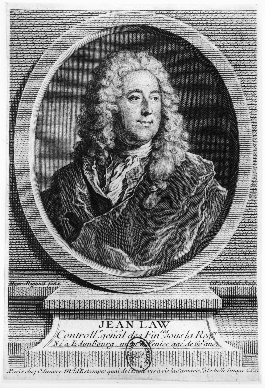 John Law (1671-1729) tekijältä Hyacinthe Francois Rigaud