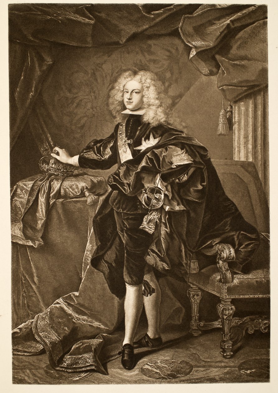 Philip V Espanjan kuningas n. 1700, pub. 1902 (kollotyyppi) tekijältä Hyacinthe Francois Rigaud