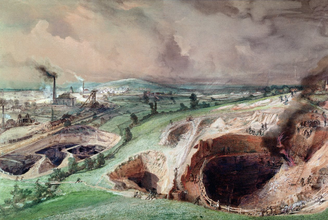 Blanzyn avolouhokset, Saone-et-Loire, 1857 tekijältä Ignace Francois Bonhomme