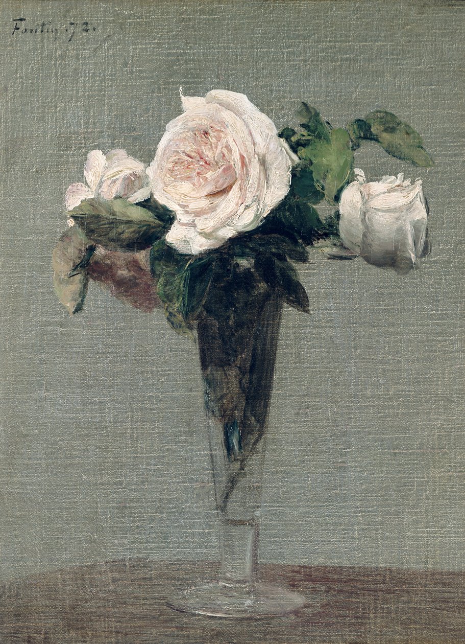 Kukat, 1872 tekijältä Ignace Henri Jean Fantin Latour