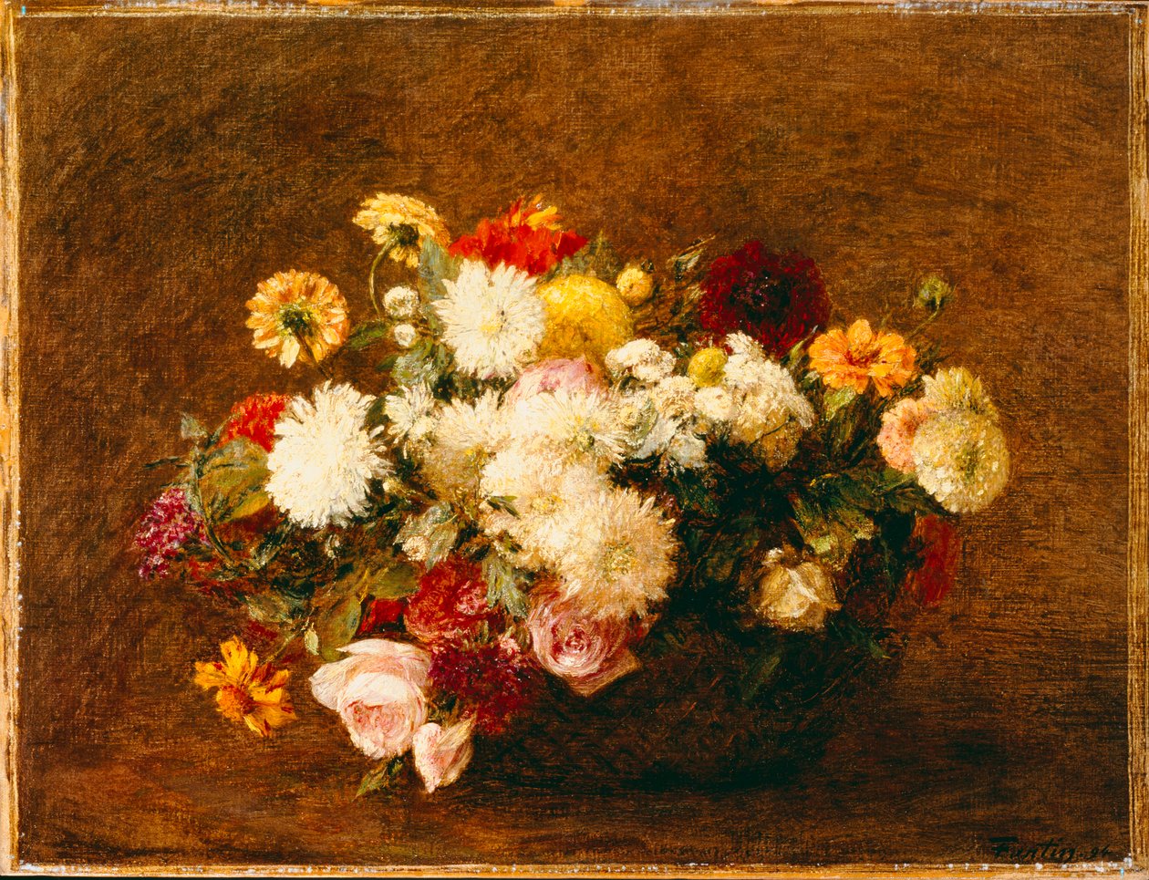 Kukkakimppu, 1894 tekijältä Ignace Henri Jean Fantin Latour