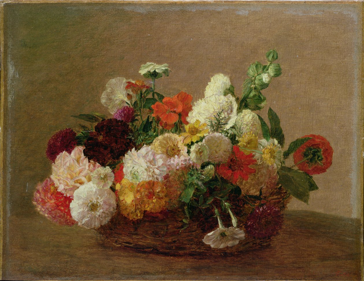 Kukka asetelma tekijältä Ignace Henri Jean Fantin Latour