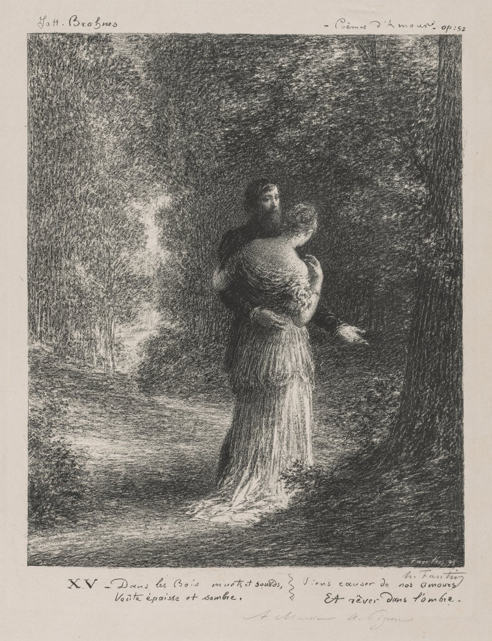 Brahmsin rakkausrunot. tekijältä Ignace Henri Jean Fantin Latour