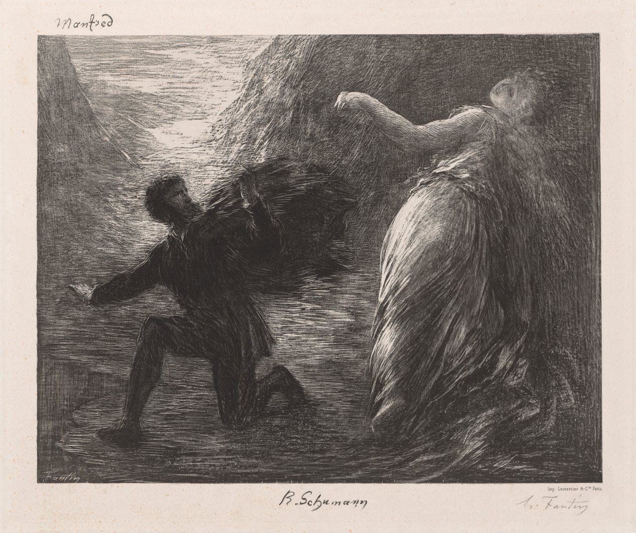 Manfred ja Astarté, 1879. tekijältä Ignace Henri Jean Fantin Latour