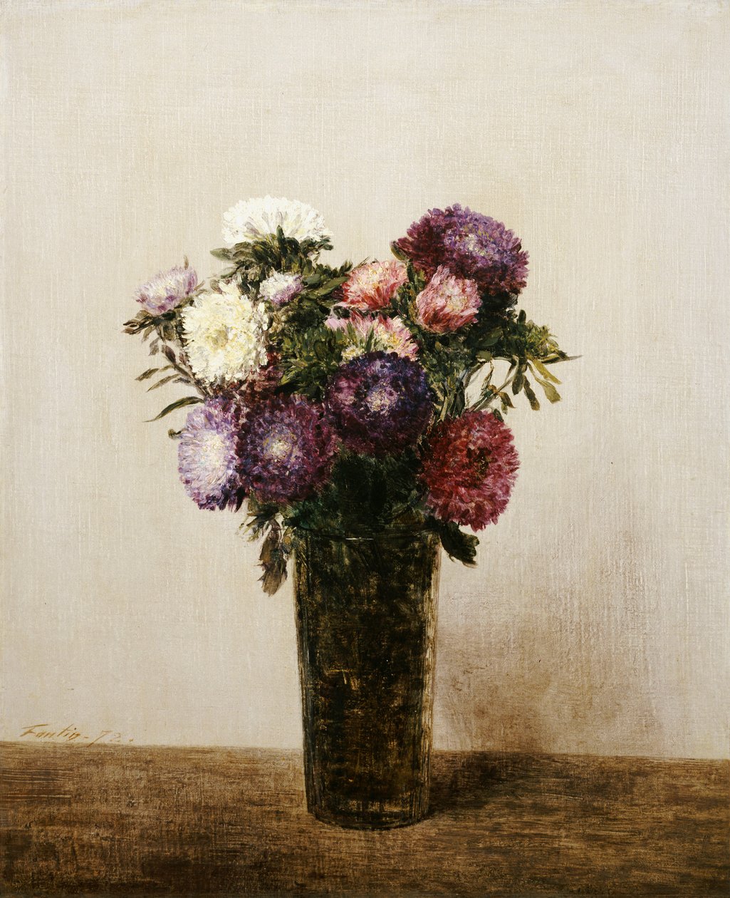 Kukkimaljakko, 1872 tekijältä Ignace Henri Jean Fantin Latour