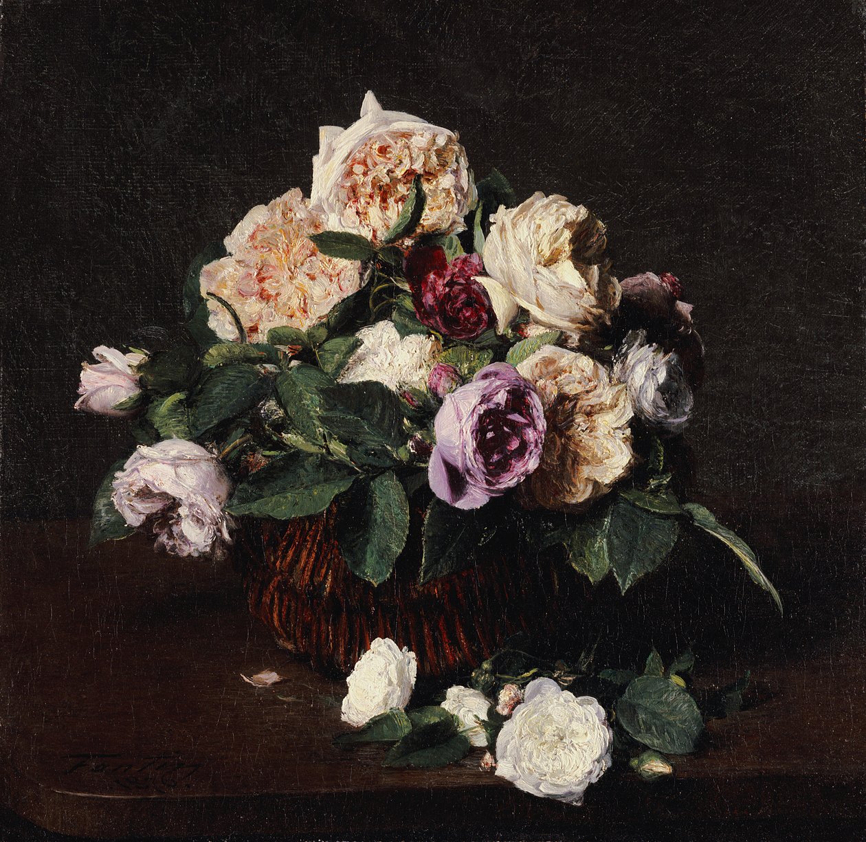 Kukkimaljakko, 1876 tekijältä Ignace Henri Jean Fantin Latour