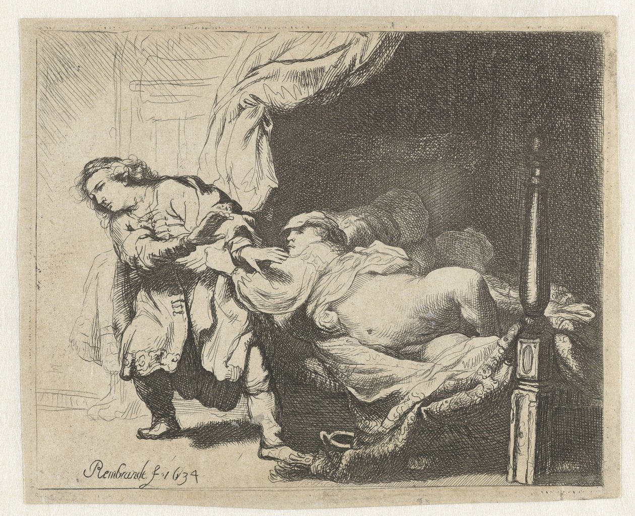 Joosefin ja Potifarin vaimo tekijältä Ignace Joseph de Claussin
