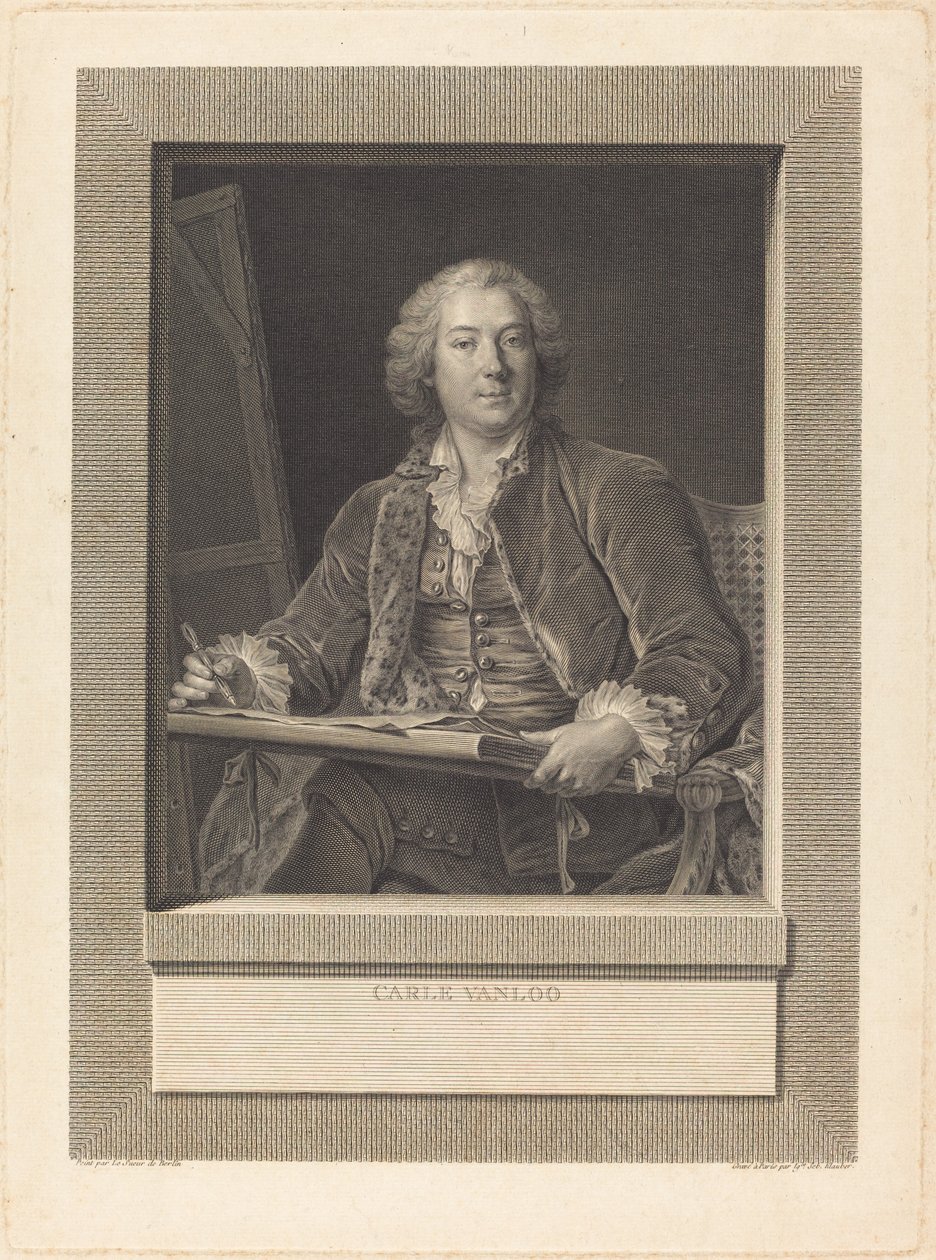 Carle Vanloo tekijältä Ignaz Sebastian Klauber after Pierre Le Sueur