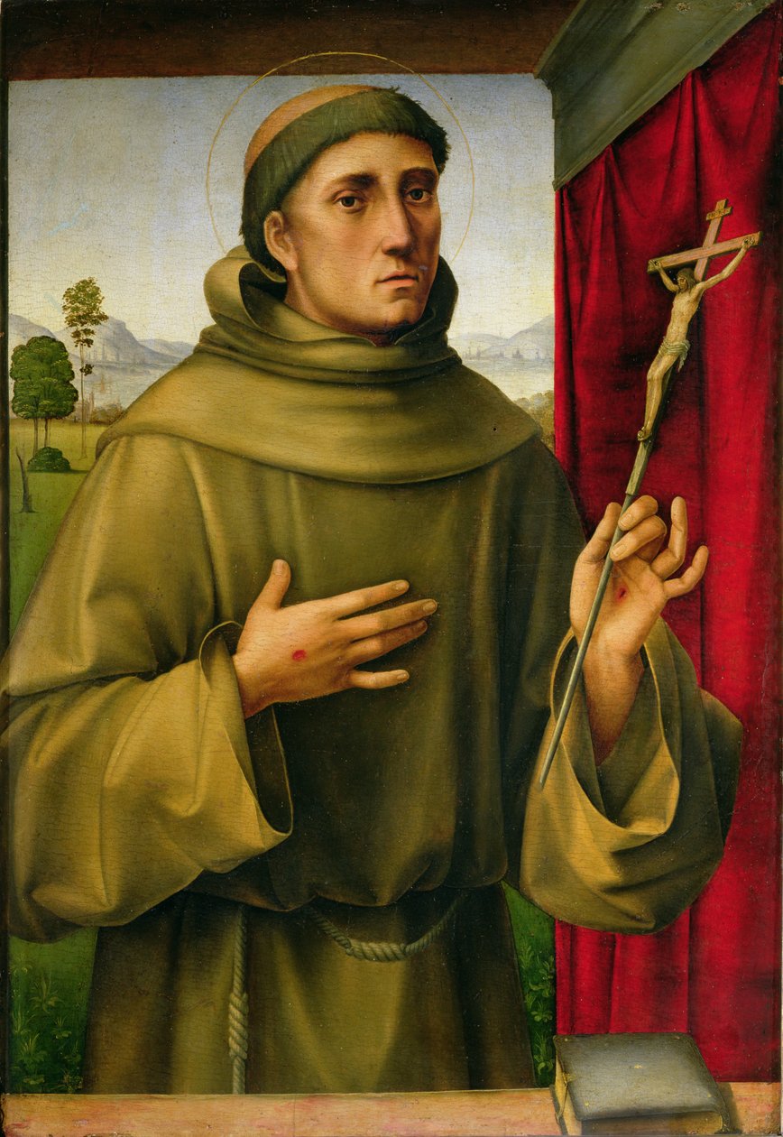 Pyhä Franciscus Assisilainen, n. 1490 (tempera taulussa) tekijältä Il Francia