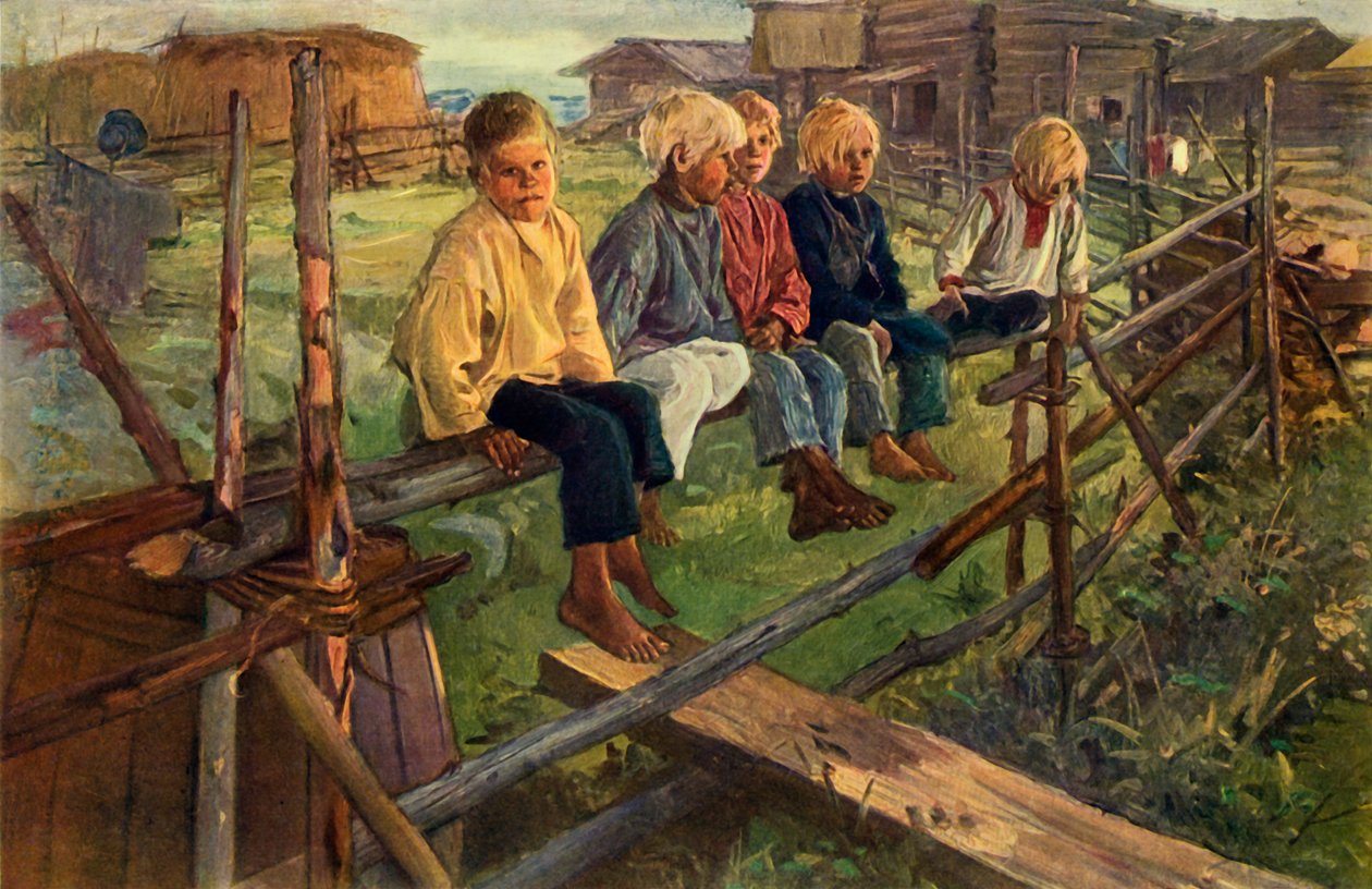 "Lapset aidalla varpuset", 1883, 1965. tekijältä Illarion Pryanishnikov