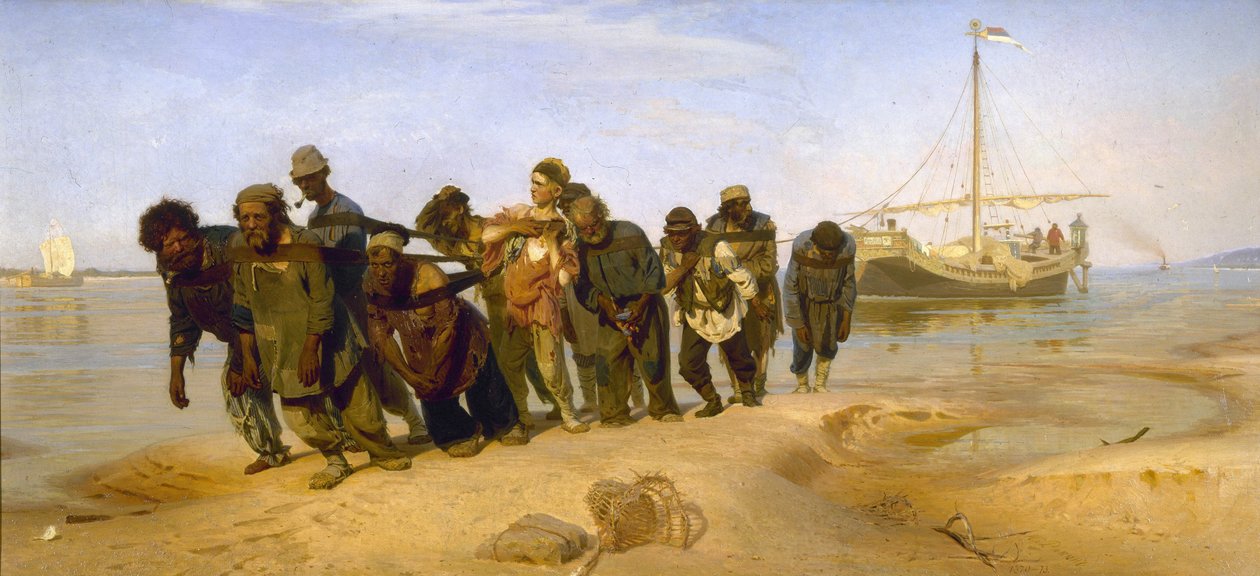 Proomuhinaajat Volgalla tekijältä Ilya Efimovich Repin