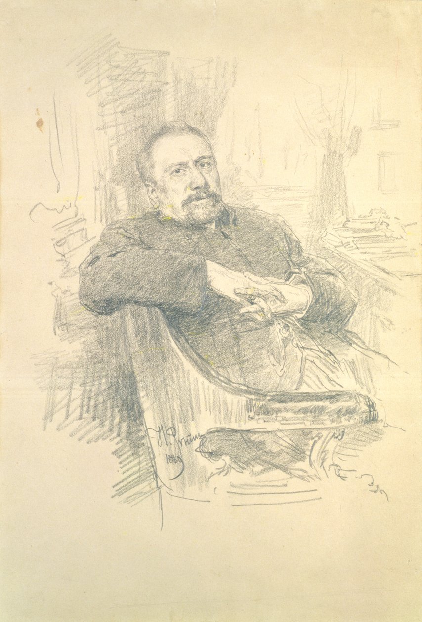 Nikolaj Leskovin (1831-95) muotokuva, 1889 tekijältä Ilya Efimovich Repin