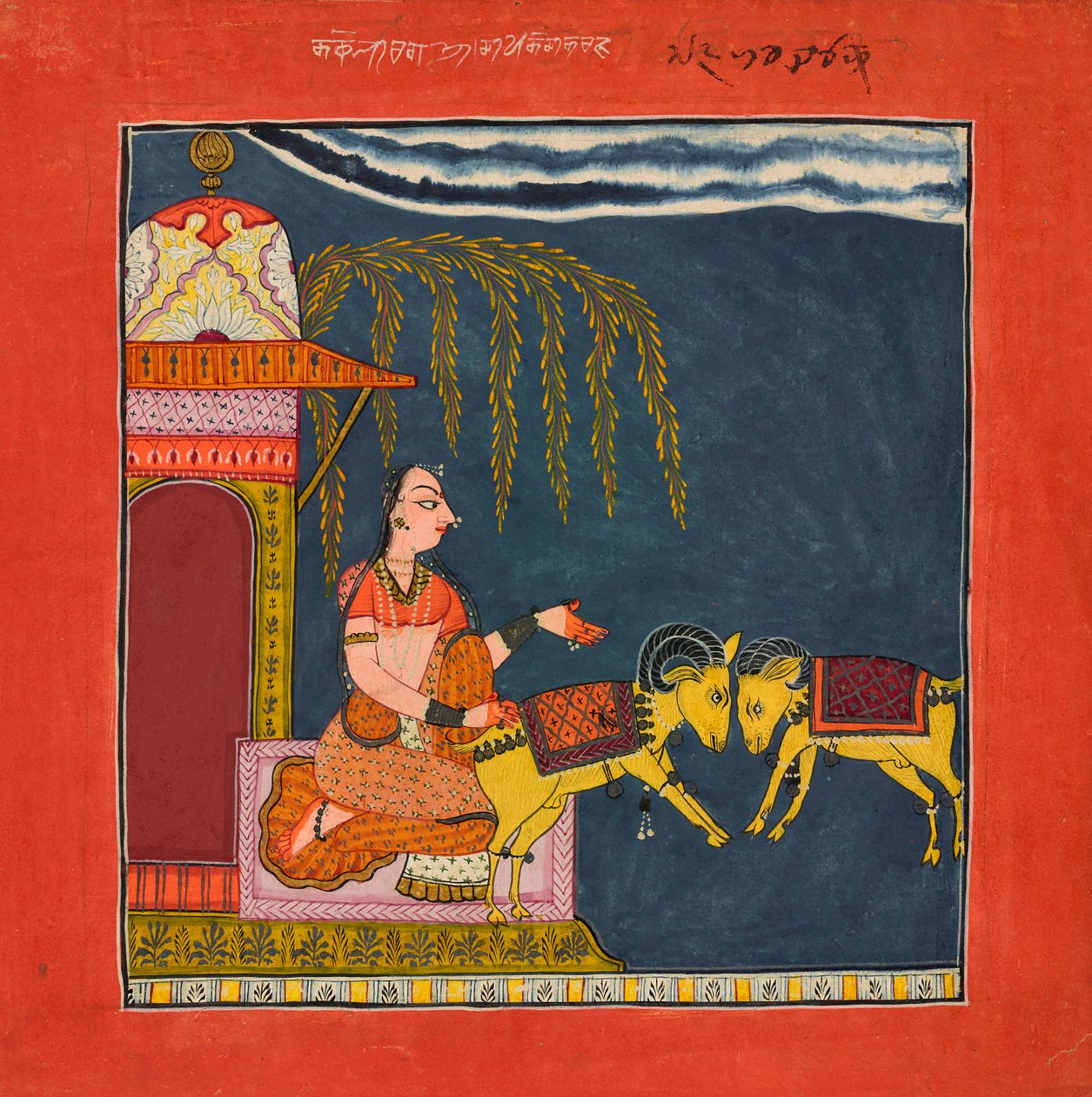 Kachheli Ragini, Ragamalassa, S.1700 tekijältä Indian School
