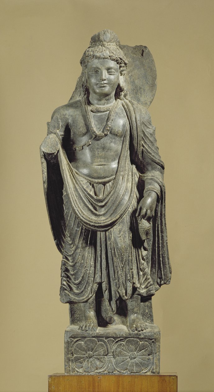 Maitreya, Gandhara (harmaa liuske) tekijältä Indian School