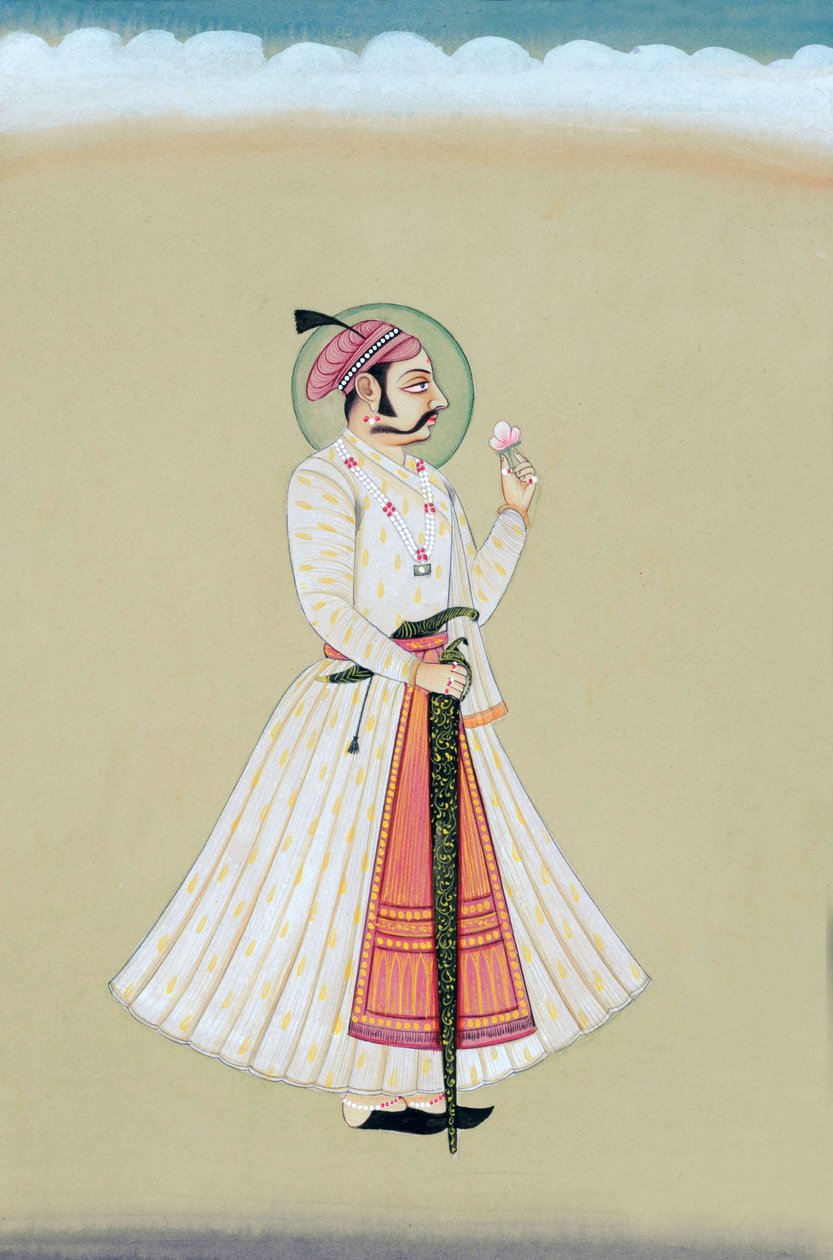 Maharana Amar Singh Udaipurin miniatyyrimaalaus tekijältä Indian School