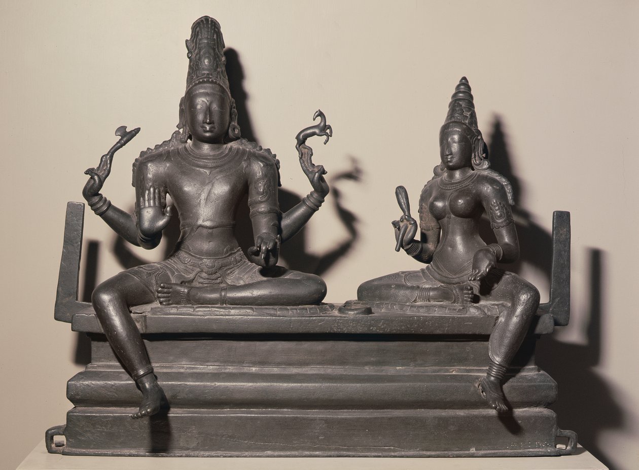 Shiva ja Parvati, Chola-dynastia, n.846 (pronssi) tekijältä Indian School