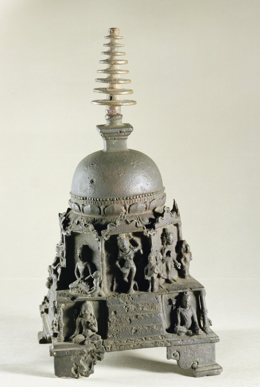 Stupa, Pala, Nalanda, Bihar (pronssi) tekijältä Indian School