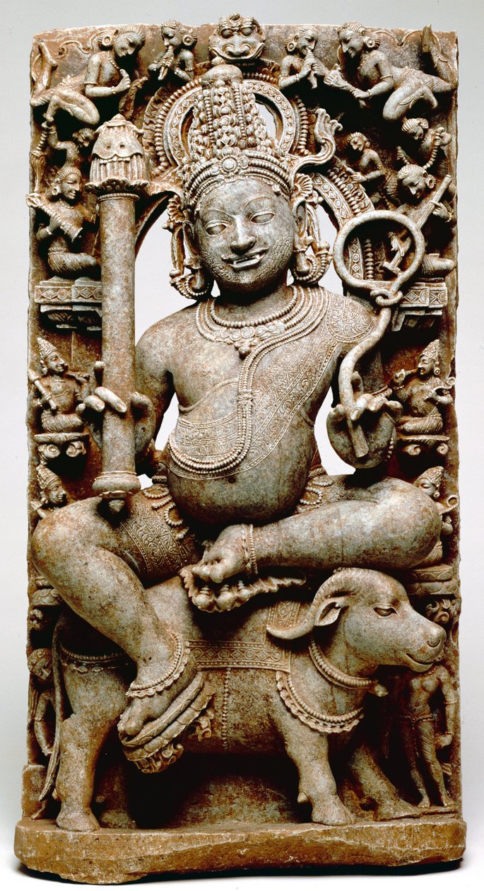Yama, Bhubaneswarista, Odishasta, 1100 jKr (liuske) tekijältä Indian School