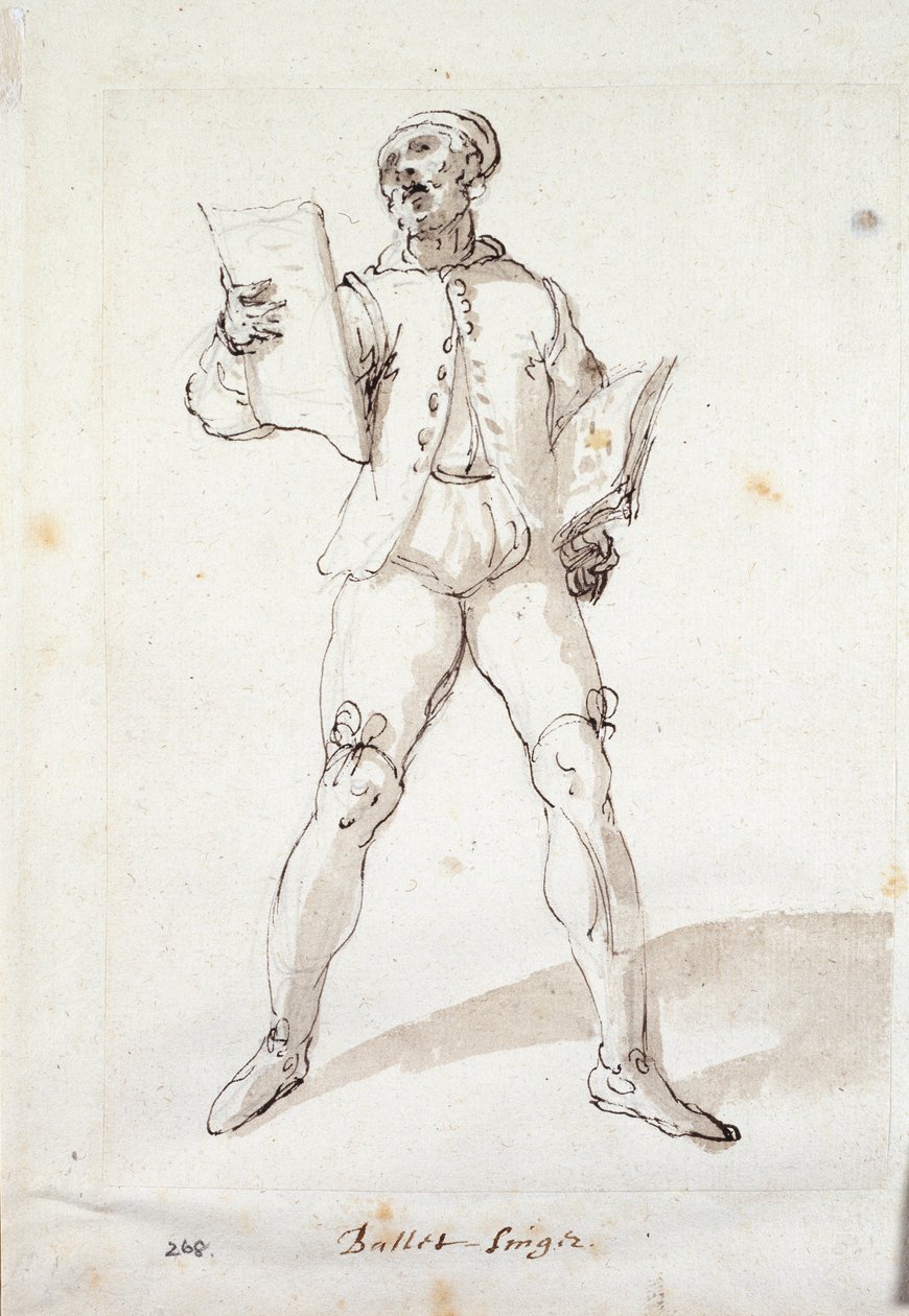 Balladilaulaja (kynä ja muste paperille) tekijältä Inigo Jones