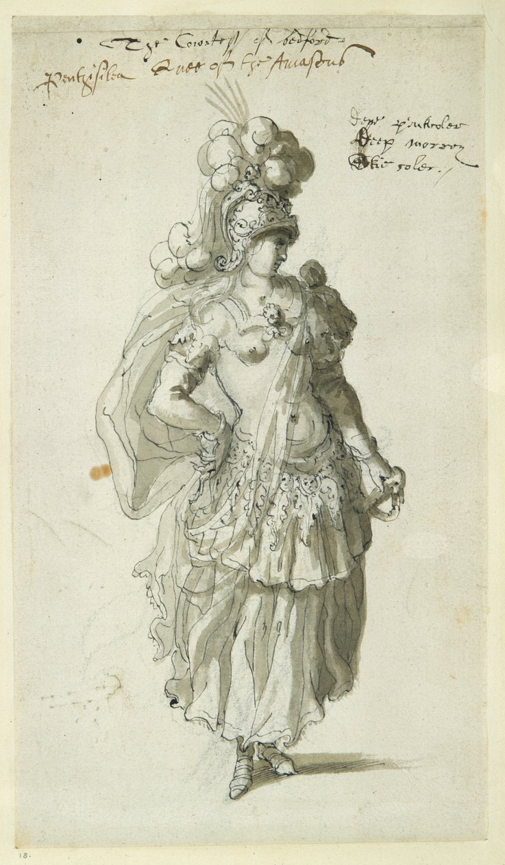 Penthesilea, n. 1609 (kynä ja muste paperille) tekijältä Inigo Jones