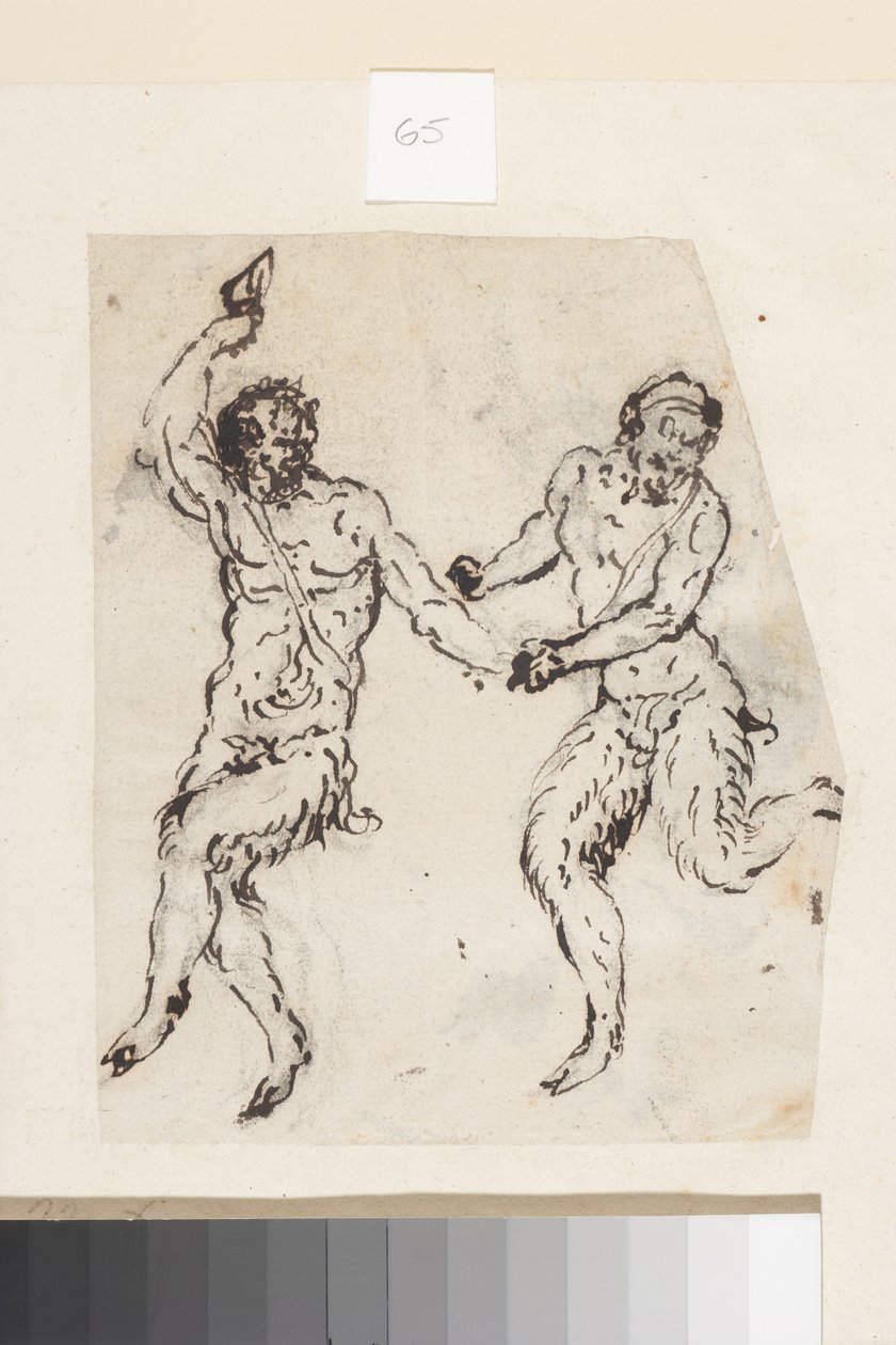 Satyrs (kynä ja ruskea muste paperille) tekijältä Inigo Jones