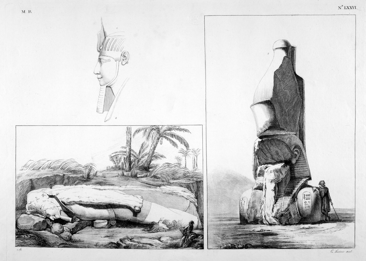 Memphis, Egypti, 1800-luku tekijältä Ippolito Rosellini