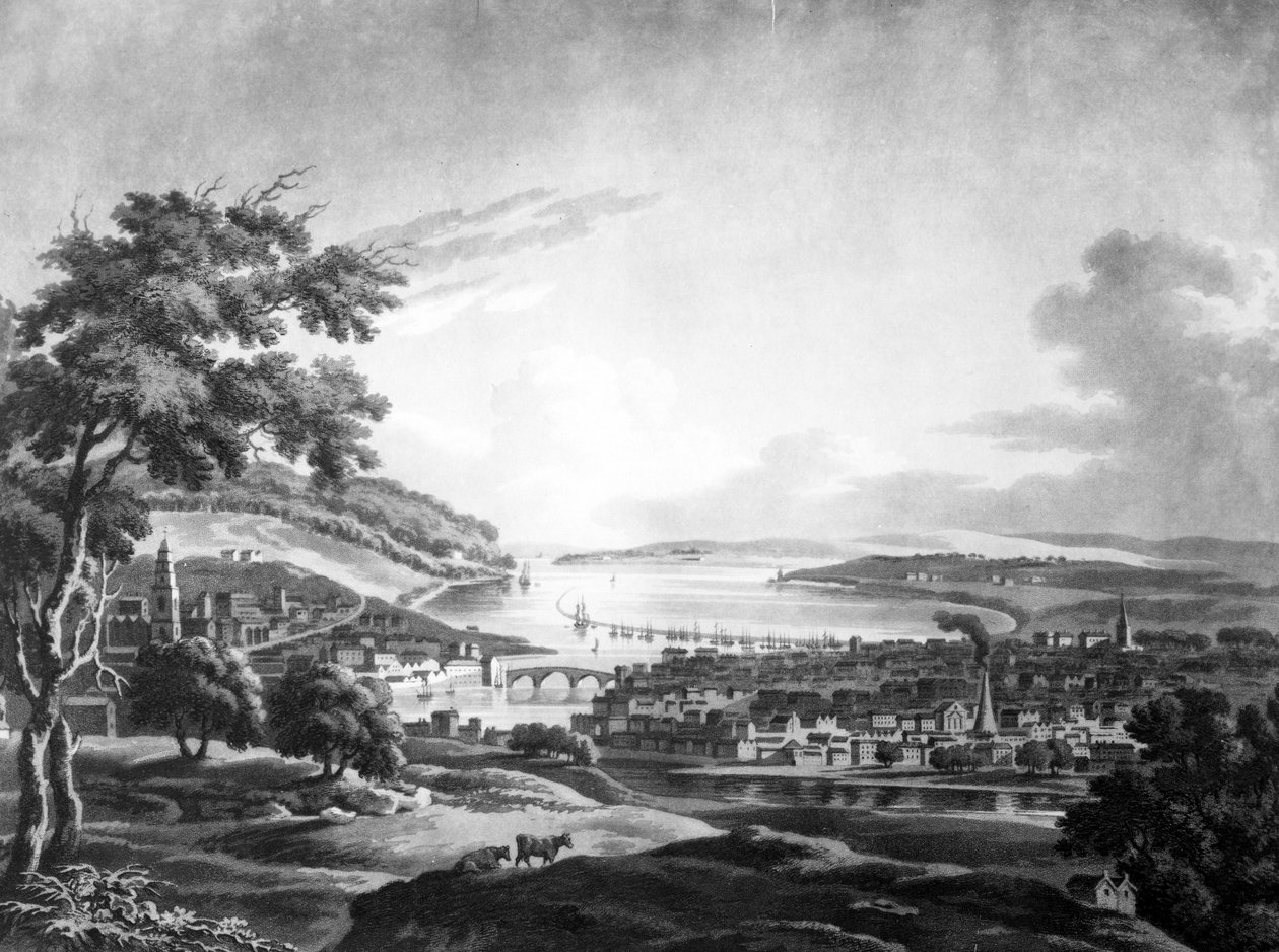 Corkin kaupunki, 1799 (mezzotint) tekijältä Irish School